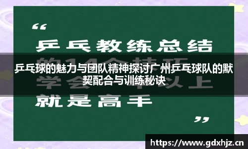 乒乓球的魅力与团队精神探讨广州乒乓球队的默契配合与训练秘诀